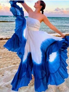 Anthropologie Samant Chauhan Dip dye Maxi Dress EEUC Sz M